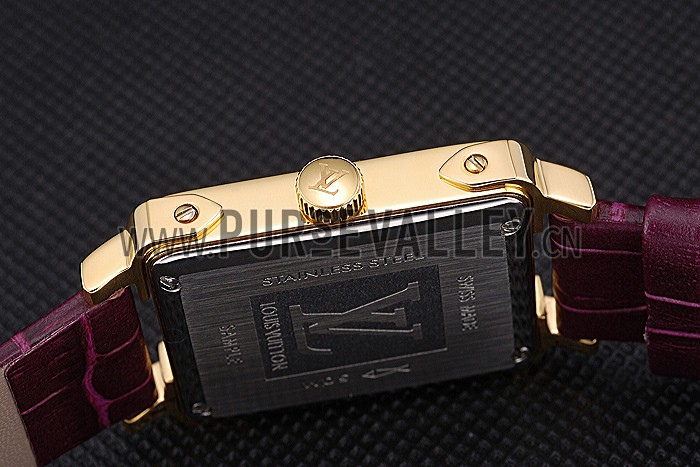 Louis Vuitton Emprise Purple Dial Gold Case Purple Leather Strap 622787