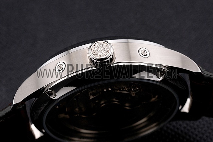 IWC Portofino Tourbillon Black Dial Stainless Steel Case Black Leather Strap