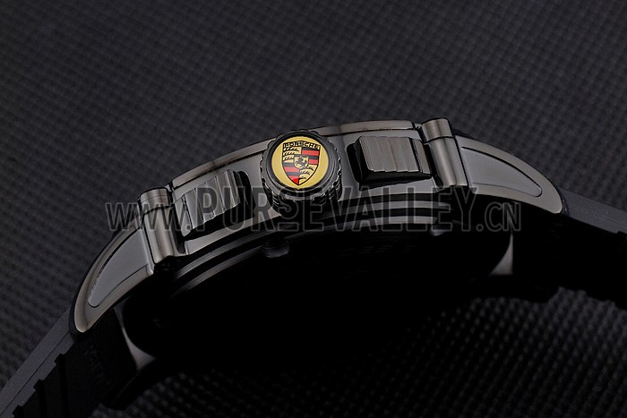 Porsche Design Indicator White Dial Black Case Black Rubber Strap