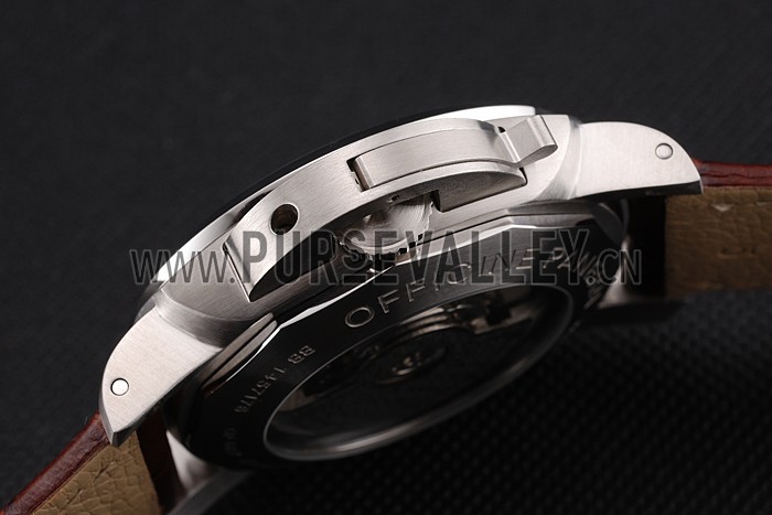 Panerai Luminor 1950 Tourbillon GMT Black Dial Stainless Steel Case Brown Leather Strap