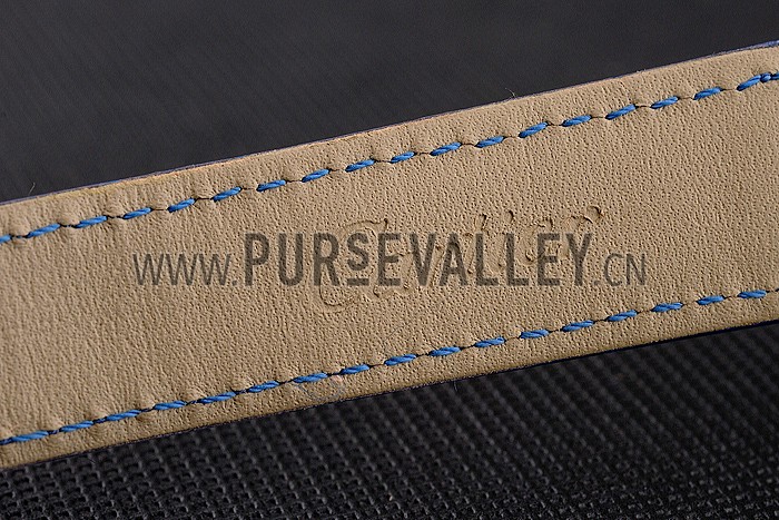 Cartier Ronde White Dial Diamond Bezel Rose Gold Case Blue Leather Strap