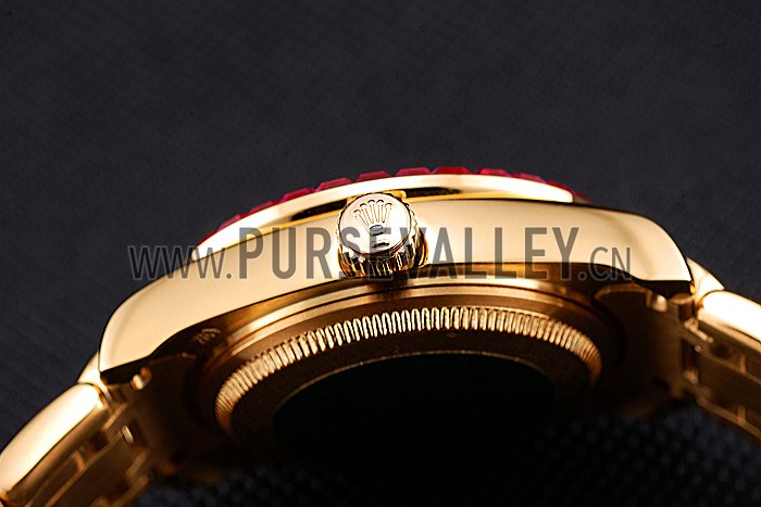 Rolex Datejust Diamond Dial Pink Jewels Bezel Gold Case And Bracelet 622835