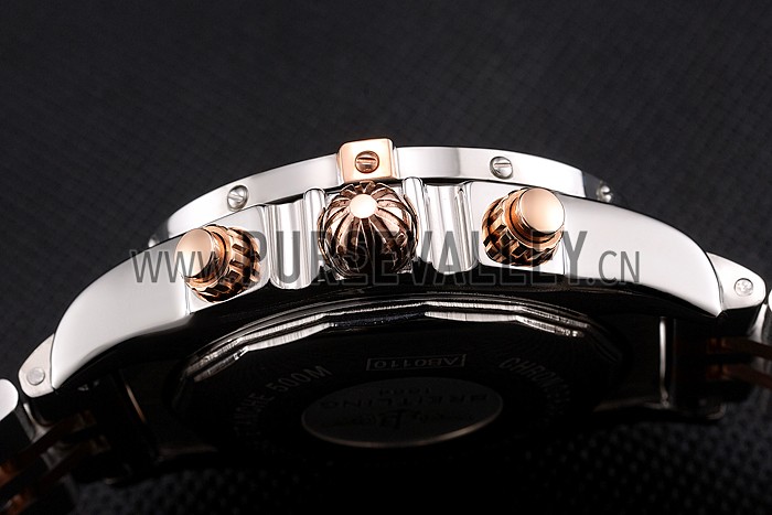 Breitling Chronomat 44 Black Dial with White Subdials 2 Tone Stainless Steel Bracelet 622509