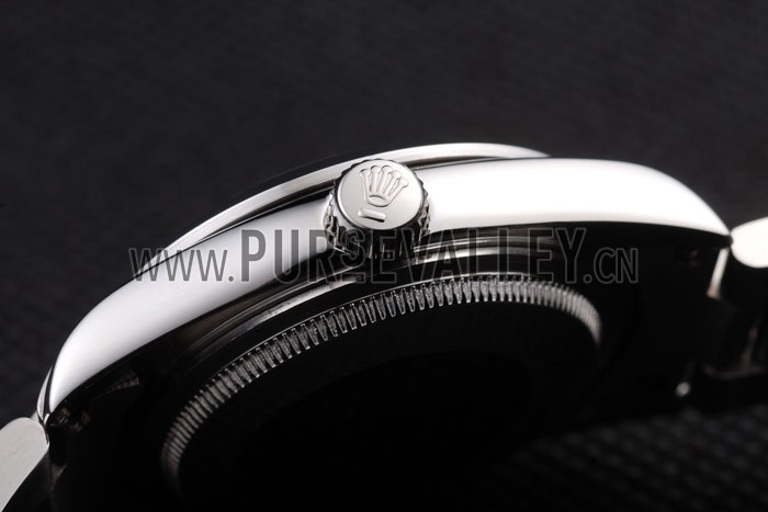 Rolex Datejust Polished Stainless Steel Dark Blue Flowers Dial Diamond Plated