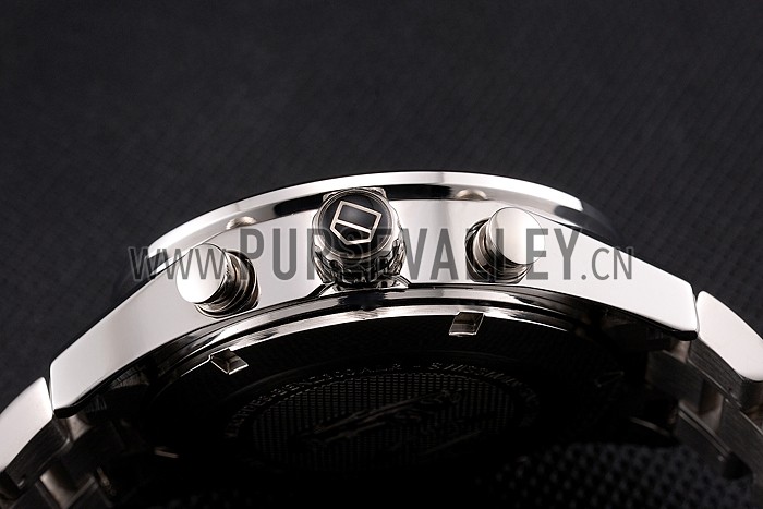 Tag Heuer Carrera Tachymeter Bezel Black Dial Stainless Steel Strap