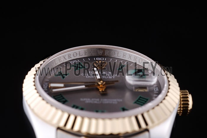 Rolex Datejust Grey Dial Ribbed Bezel 7460