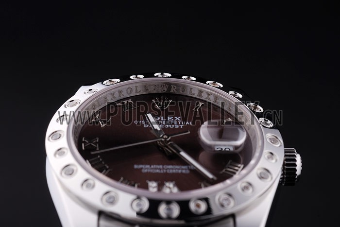 Rolex Datejust Diamond Bezel Brown Dial 7466