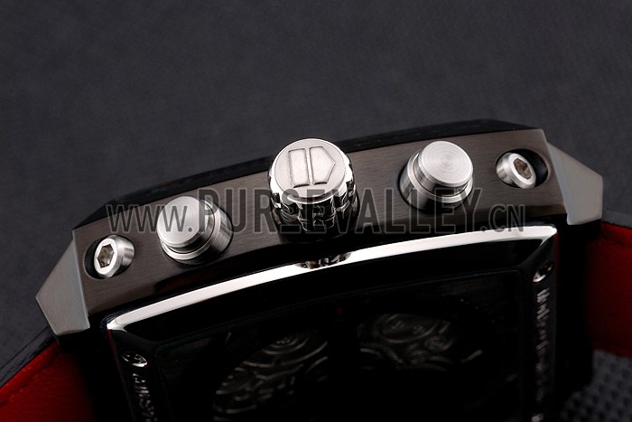 Tag Heuer Monaco Calibre 36 Blue And Red Dial Stripes Dial Black Leather Strap 622272