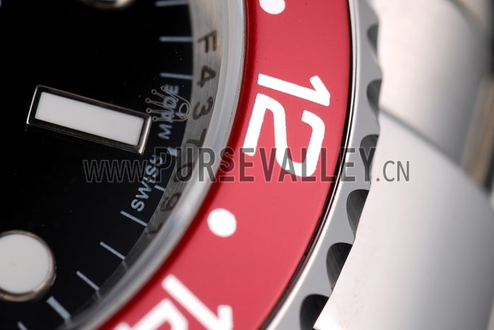 Rolex GMT Master II Blue Rose Red Bezel Black Dial Tachymeter