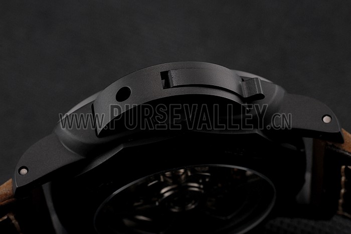 Panerai Luminor 1950 3 Days Chrono Flyback Black Dial Black Case Brown Leather Strap