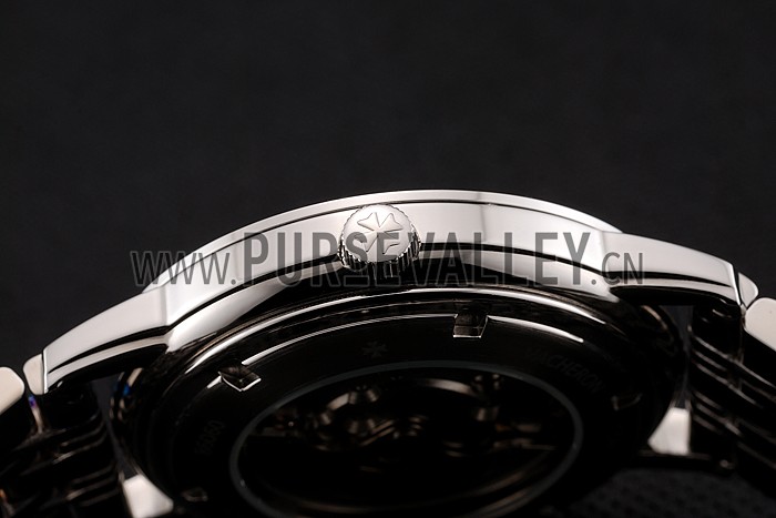 Vacheron Constantin Tourbillon White Dial Blue Numerals Stainless Steel Case Two Tone Steel Blue Bracelet