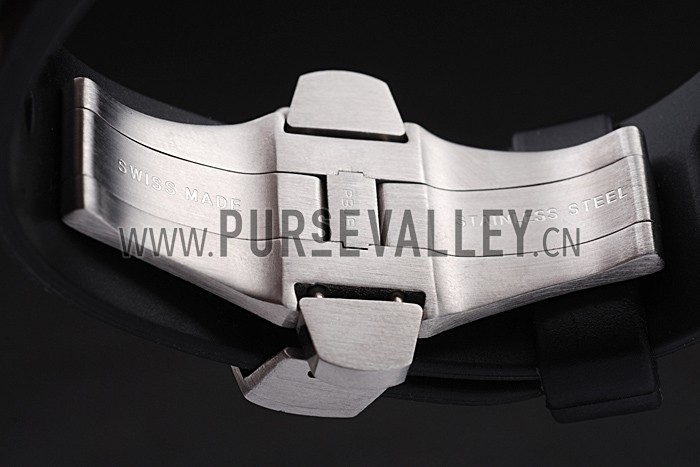 Panerai Luminor Brushed Stainless Steel Case Black Dial Black Rubber Strap 98164