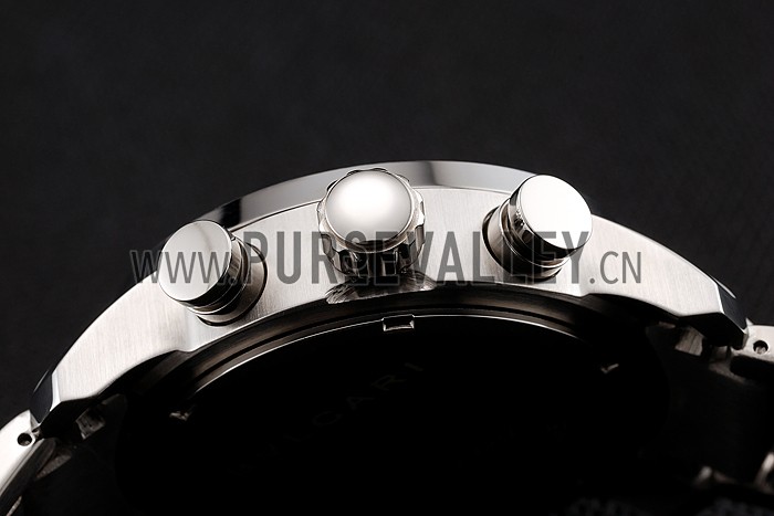 Bvlgari Diagono 46mm Black Dial Stainless Steel Case Ceramic Bezel Steel Bracelet