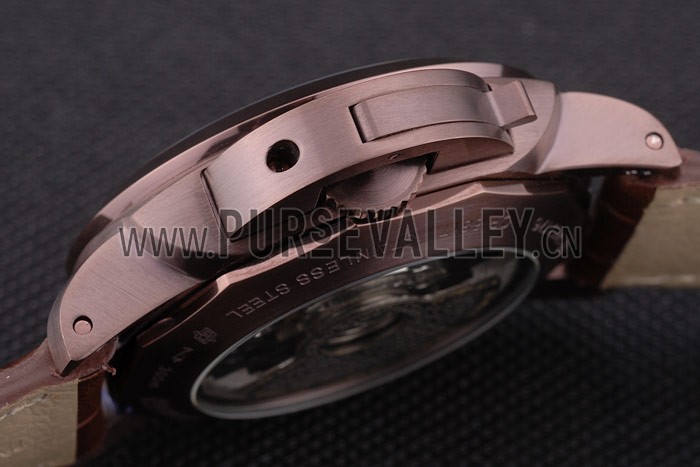 Panerai Luminor Brown Leather Strap Black Dial 80161