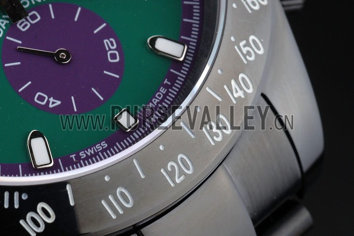 Rolex Daytona Black Ion Plated Tachymeter Black Stainless Steel Strap Green Dial 80246