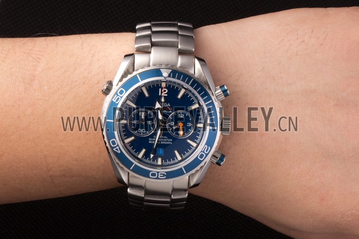 Omega Seamaster Planet Ocean Blue Tachymeter Blue Dial Stainless Steel Strap 80239