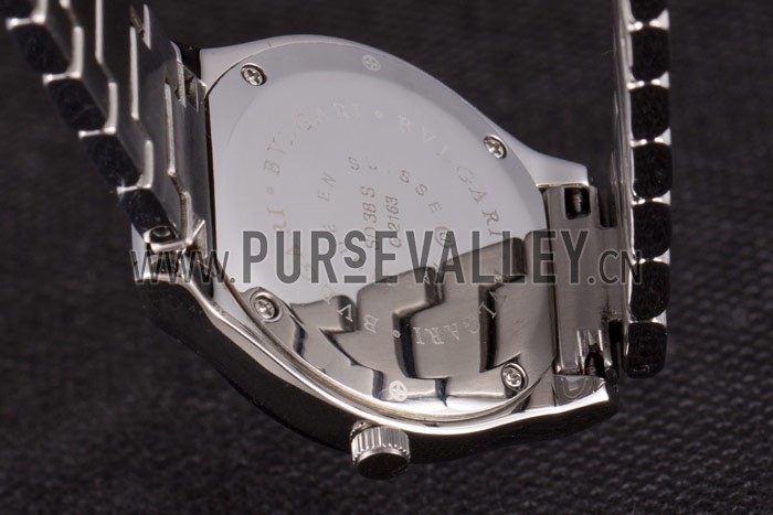 Bvlgari Diagono 40mm Black Dial Steel Case Black Bezel Two Tone Bracelet