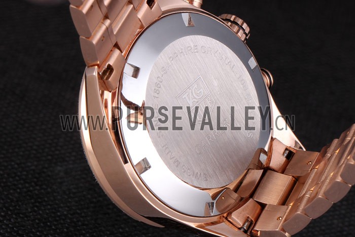 Tag Heuer Carrera Rose Gold Bracelet White Dial 801442