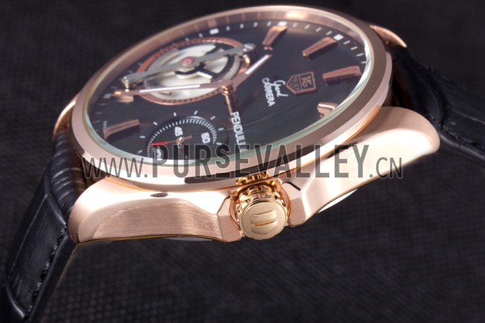 Tag Heuer Carrera Pendulum Black Leather Strap 7919