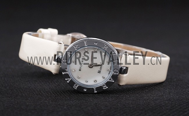 Bvlgari B.ZERO1 25mm White Dial Stainless Steel Case And Bezel Ivory Leather Bracelet