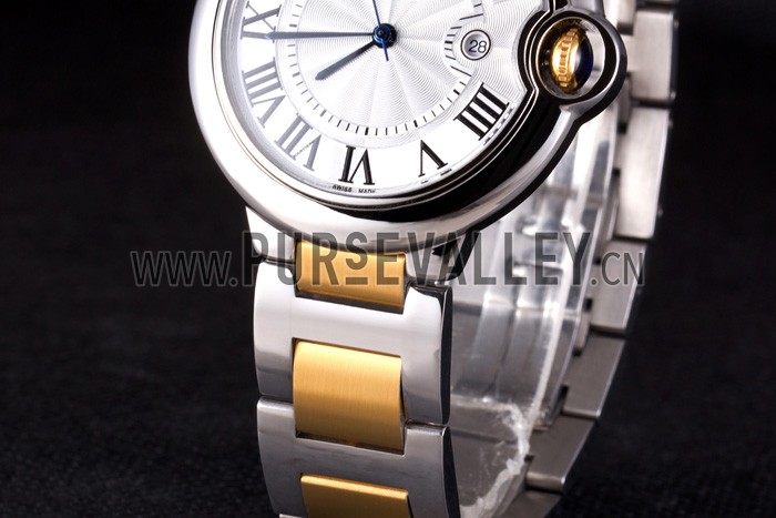 Cartier Ballon Bleu 42mm White Dial Stainless Steel Case Two Tone Bracelet