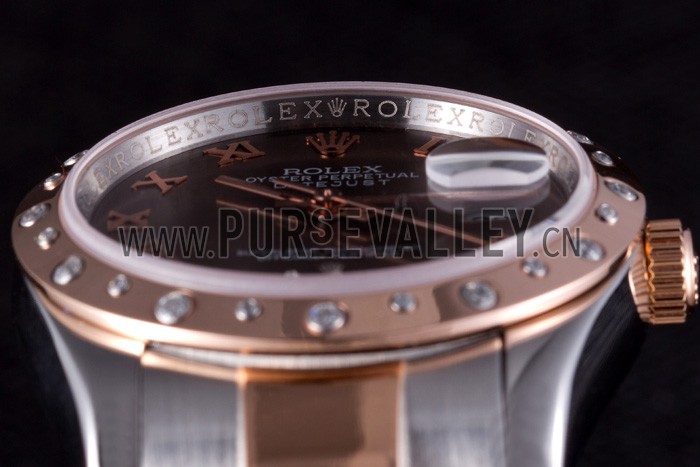 Rolex Datejust Diamond Bezel Brown Dial 7465