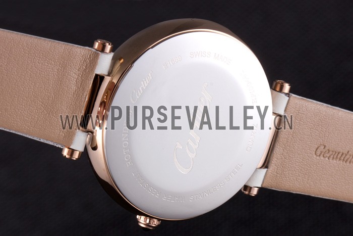 Cartier Ballon Bleu White Leather Strap 621449