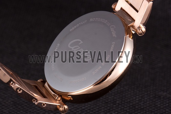 Cartier Ballon Bleu Rose Gold Stainelss Steel Strap White Dial 621453