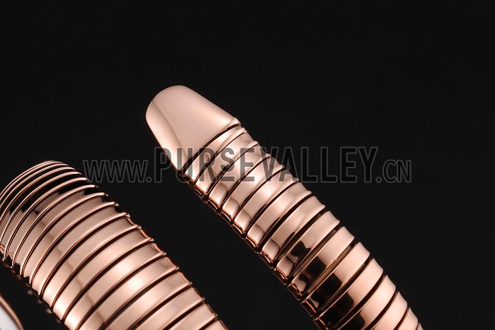 Bvlgari Serpenti 23mm Black Dial Rose Gold Case With Diamonds Rose Gold Bracelet