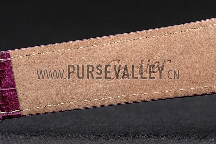 Cartier Ballon Bleu 42mm White Dial Stainless Steel Case Purple Leather Bracelet