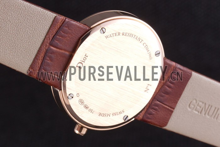 La D de Dior Brown Leather Strap with Brown Dial 621511