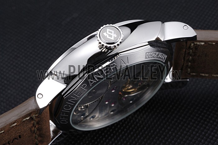 Panerai Luminor Marina Stainless Steel Bezel Khaki Leather Bracelet 622322