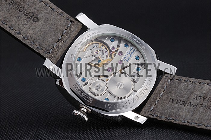 Panerai Luminor Stainless Steel Bezel Grey Leather Bracelet 622323