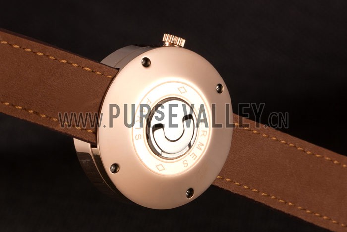 Hermes Classic MOP Dial Brown Leather Bracelet 801389