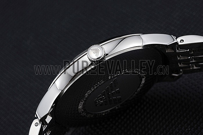 Emporio Armani Classic Black Dial Stainless Steel Bracelet 622334