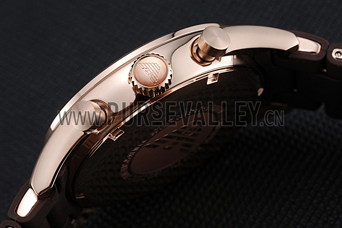 Emporio Armani Sportivo Chronograph Brown Dial Gold Case Brown Bracelet 622346