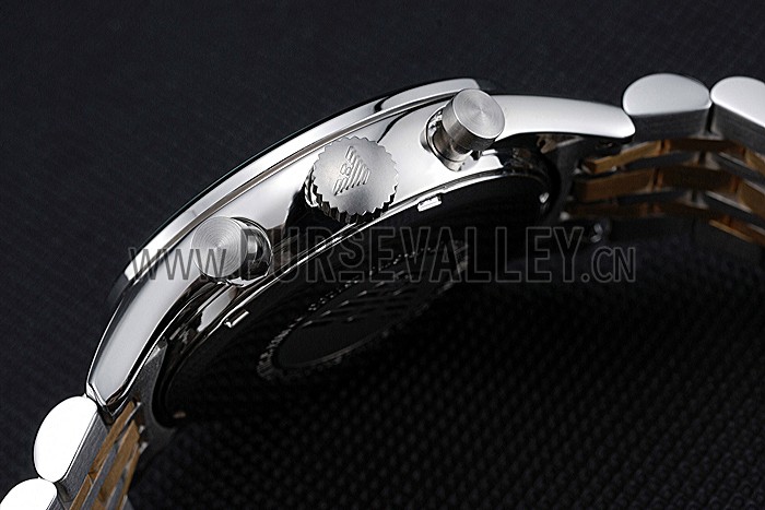 Emporio Armani Sportivo Chronograph Silver Dial Two Tone Stainless Steel Bracelet 622350