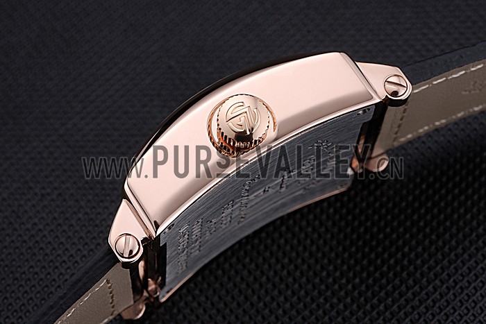 Franck Muller Master Square White Dial Gold Case Black Leather Band 622354