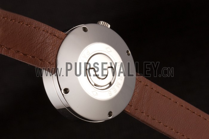 Hermes Classic MOP Dial Brown Elongated Leather Bracelet 801393