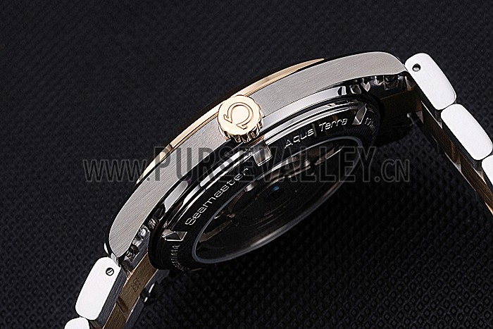 Omega Seamaster Planet Ocean GMT Black Dial Two Tone Band 622396