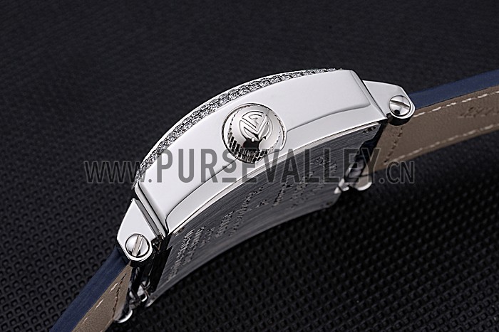 Franck Muller Master Square Color Dreams Diamonds Dial Diamonds Case Blue Leather Strap 622359