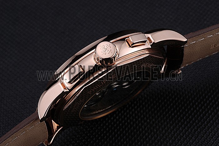 Patek Philippe Grand Complications Gold Case White Dial Roman Numerals Brown Leather Bracelet 622253