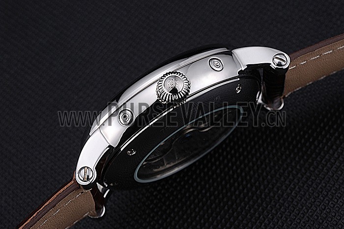 Patek Philippe Grand Complications Stainless Steel Case White Dial Roman Numerals Brown Leather Bracelet 622257