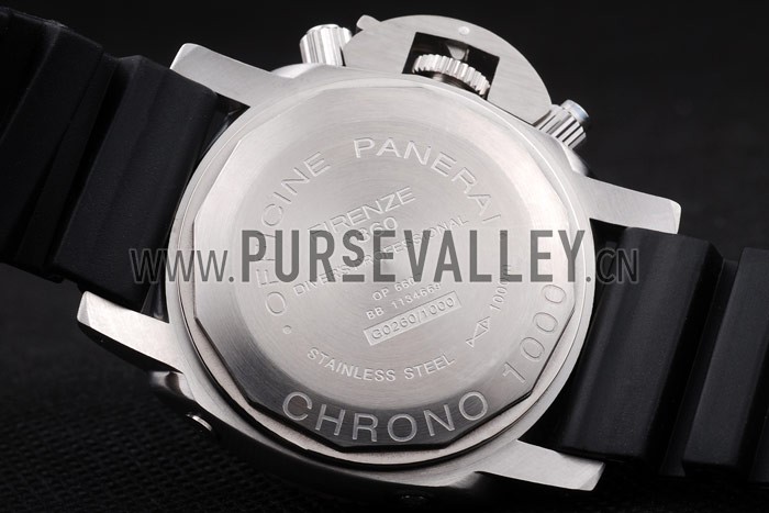 Panerai Luminor Brushed Stainless Steel Case Black Dial Black Rubber Strap 98166