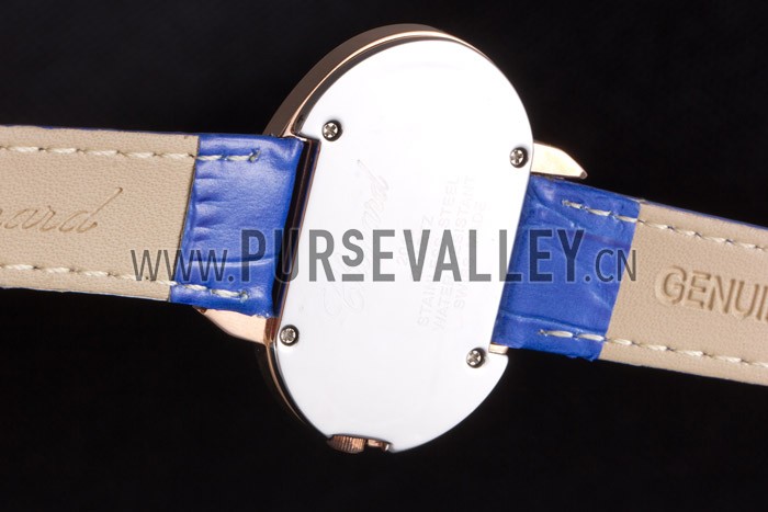 Chopard Luxury Gold Bezel with White Dial and Blue Leather Strap 621544
