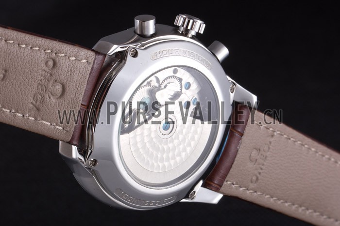 Omega DeVille Silver Bezel with Black Dial and Brown Leather Strap 621567
