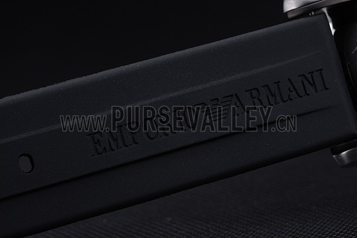 Emporio Armani Classic Black Rubber Strap White Dial