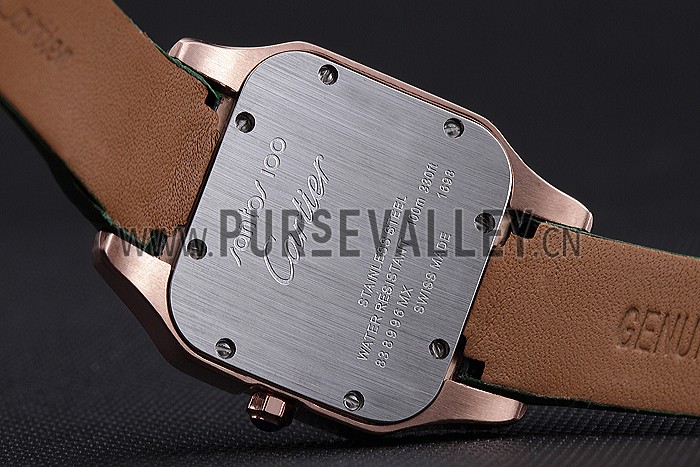 Cartier Santos 100 Diamond Rose Gold Bezel 621912