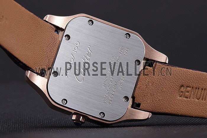 Cartier Santos 100 Diamond Rose Gold Bezel 621913