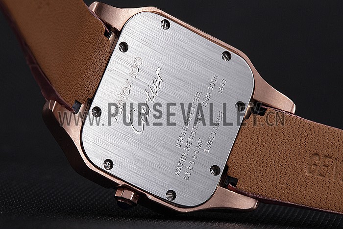 Cartier Santos 100 Diamond Rose Gold Bezel 621915